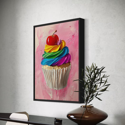 Pride Cupcake Art Print, Rainbow LGBTQ Art, Queer Home Decor, Colourful Cupcake Poster, LGBTQ Wall Art, Pride Gift Idea