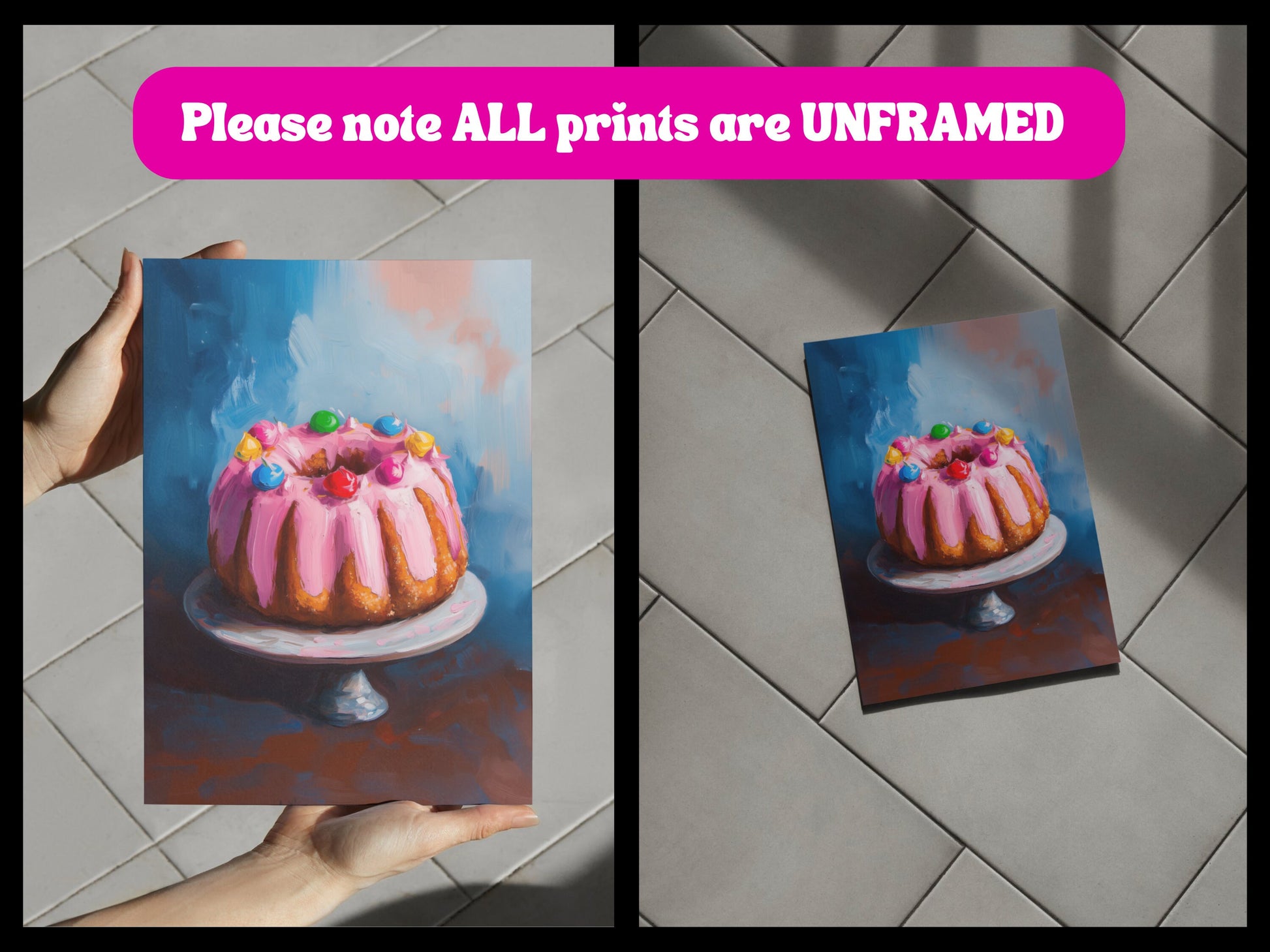 Pride Bundt Cake Art Print, Rainbow LGBTQ Art, Queer Home Decor, Colourful Bundt Cake Poster, LGBTQ Wall Art, Pride Gift Idea