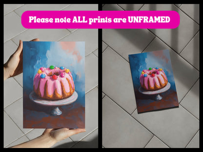 Pride Bundt Cake Art Print, Rainbow LGBTQ Art, Queer Home Decor, Colourful Bundt Cake Poster, LGBTQ Wall Art, Pride Gift Idea