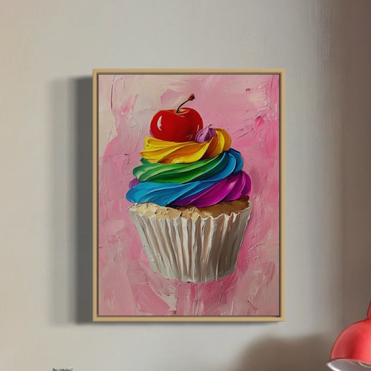 Pride Cupcake Art Print, Rainbow LGBTQ Art, Queer Home Decor, Colourful Cupcake Poster, LGBTQ Wall Art, Pride Gift Idea