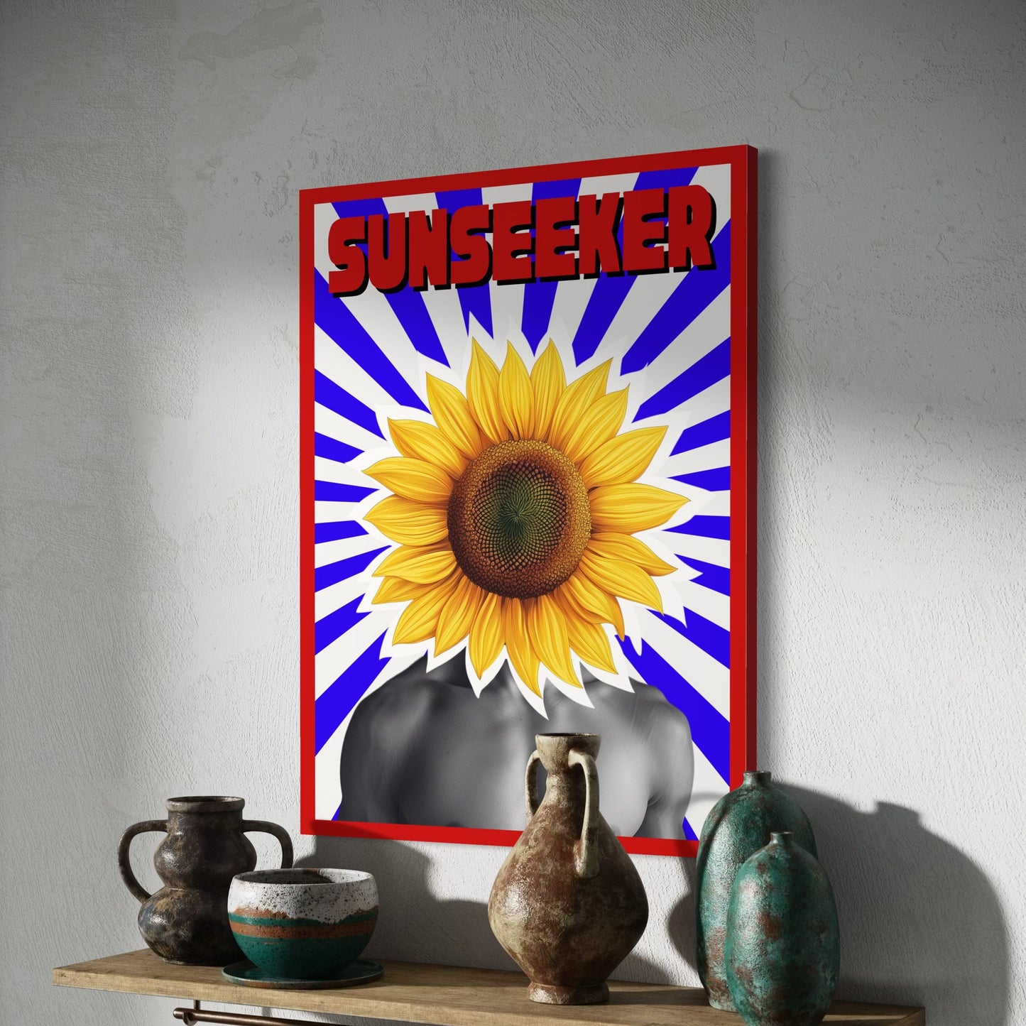 Sunseeker Art Print – Bright and Uplifting Sunflower Poster for Positive Vibes | Bold, Fun, and Cheerful Wall Art | Unframed | 200gsm Paper