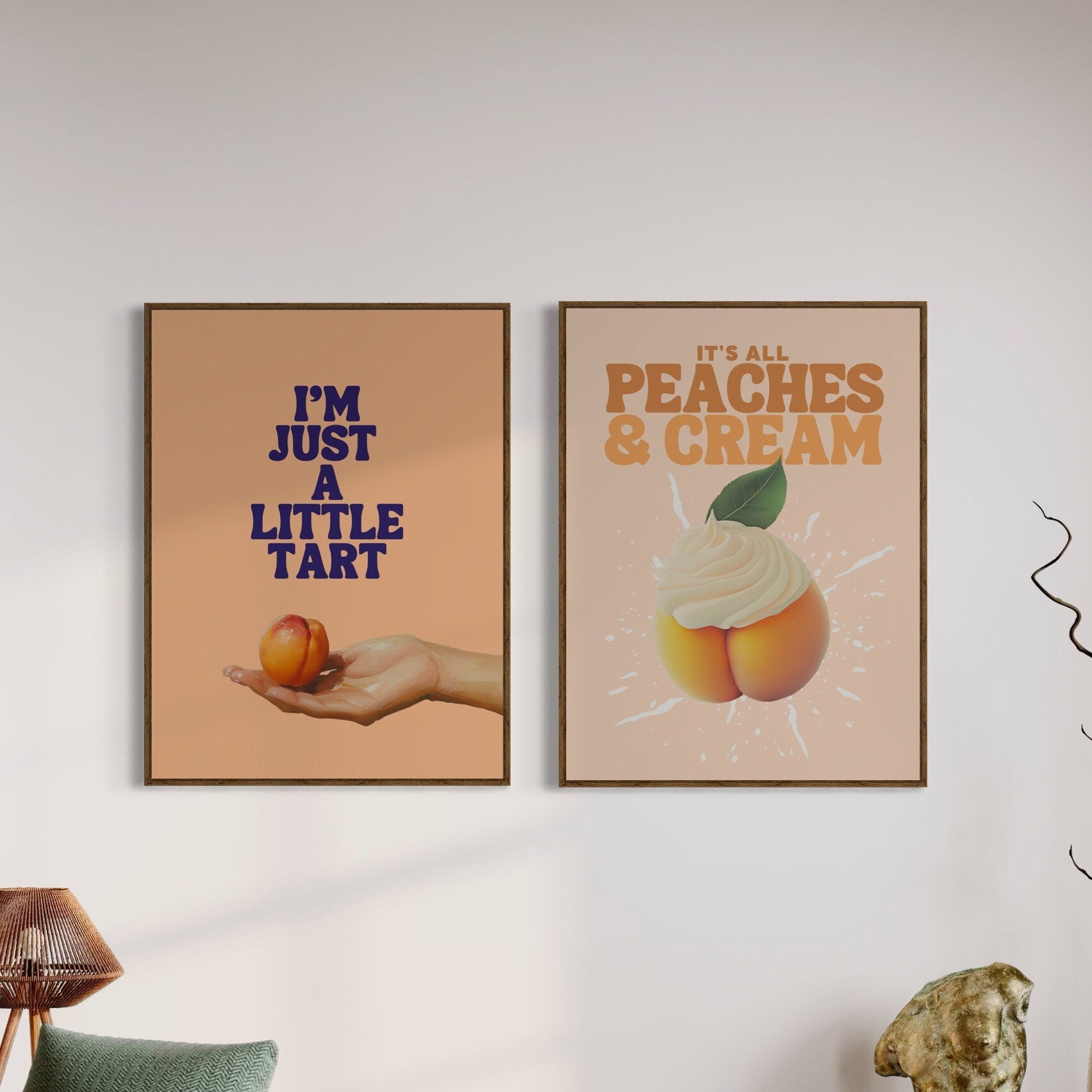 I'm Just a Little Tart – Playful Peach-Themed Art Print | Fun and Flirty Wall Decor | 200gsm Premium Matte Paper | Unframed Peach Poster