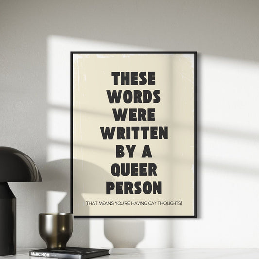 Welcome to a Queer World | Bold Queer Artist Print | LGBTQ+ Visibility | Thought-Provoking Home Decor | 200gsm Matte Paper | Unframed