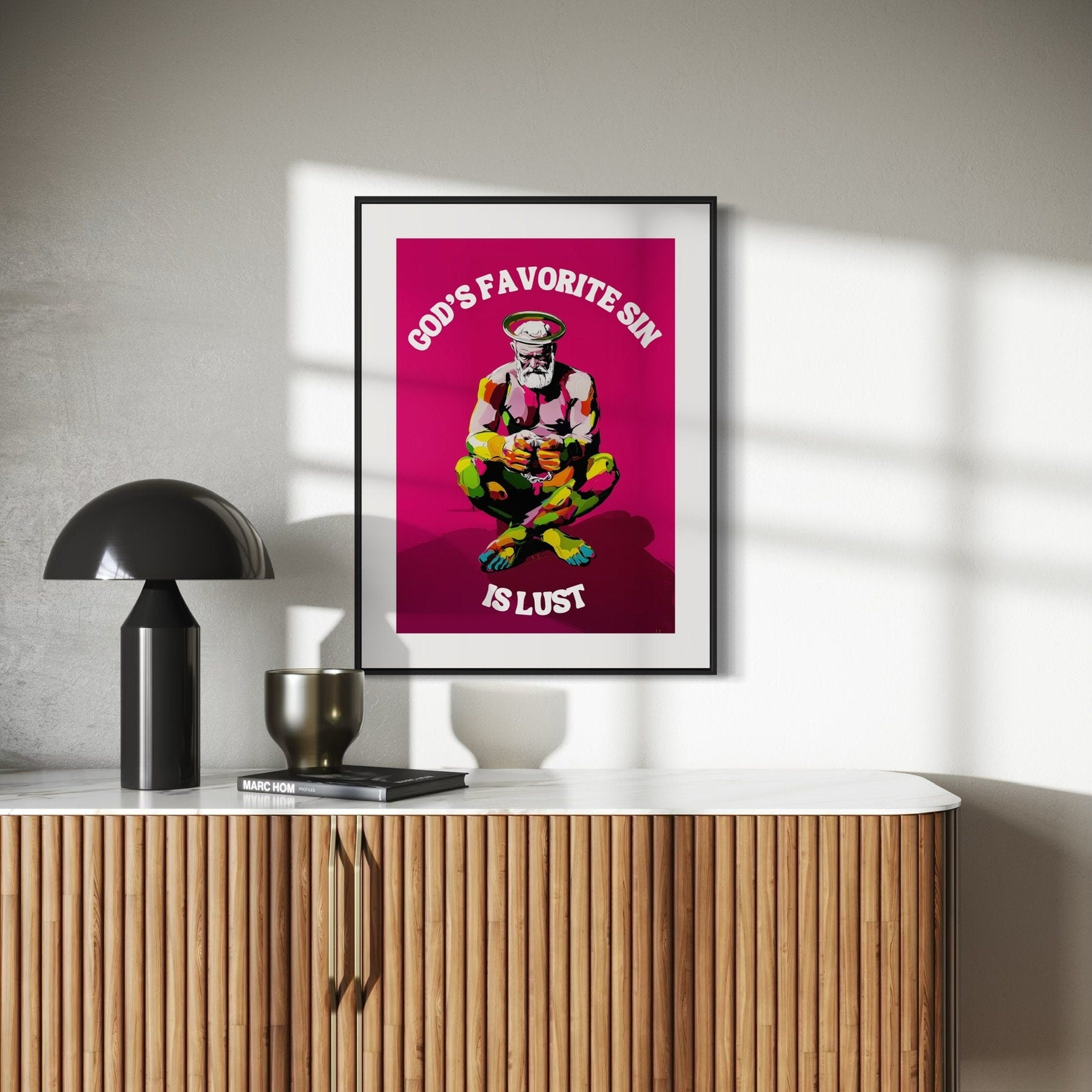 God's Favorite Sin is Lust | Bold Queer Art | Premium Matte Print | LGBTQ Artwork | Gift for Queer community, Unframed Wall Art