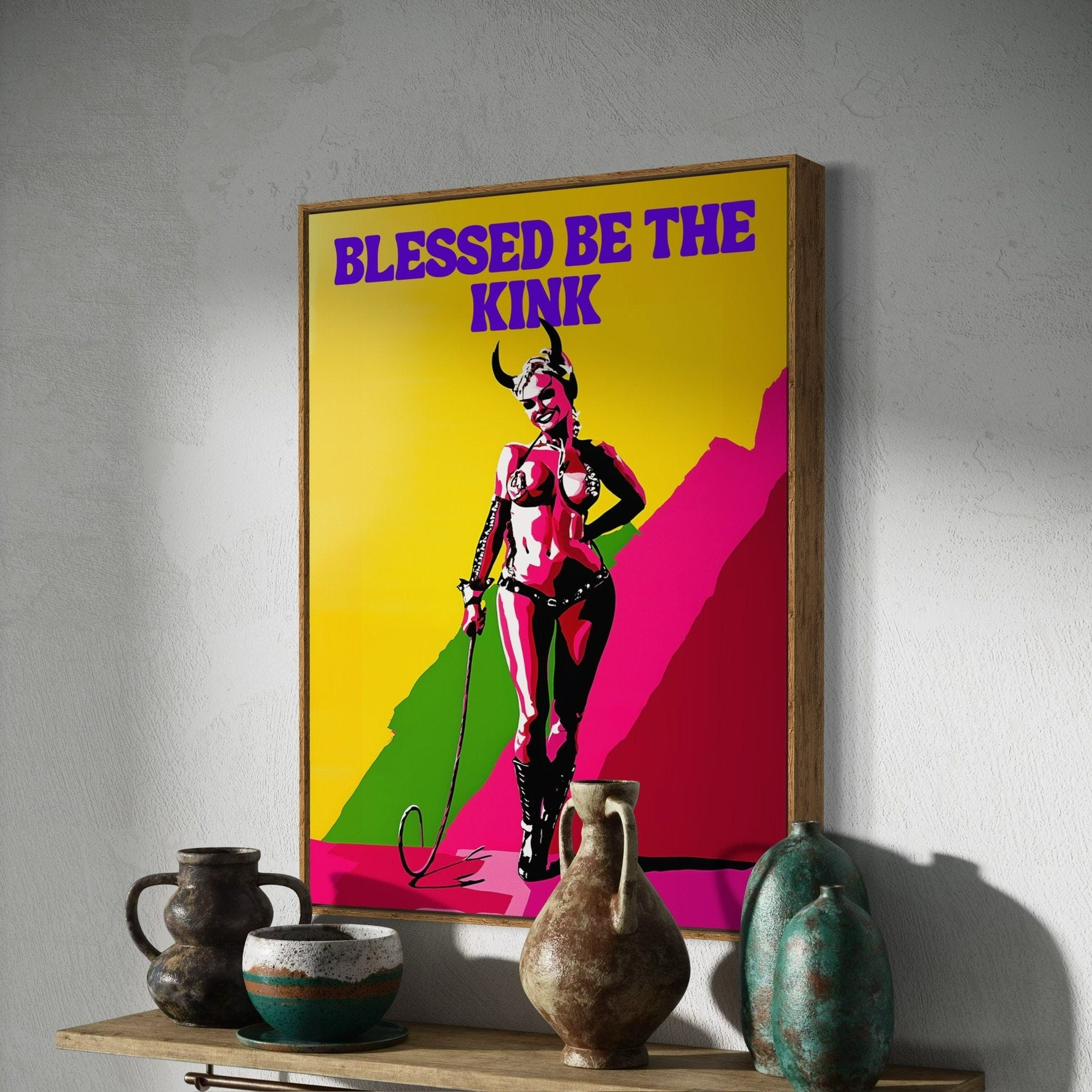 Blessed Be the Kink | She-Demon Queer Art | Premium Matte Paper Print | BDSM-Inspired LGBTQ Art | Unframed Femme Wall Art