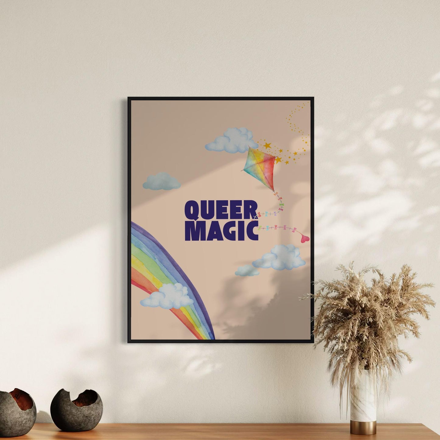 Kite of Dreams - Queer Magic Print | LGBTQ Uplifting Wall Art | Colourful Pride Artwork | Printed on Premium 200gsm Matte Paper (Unframed)