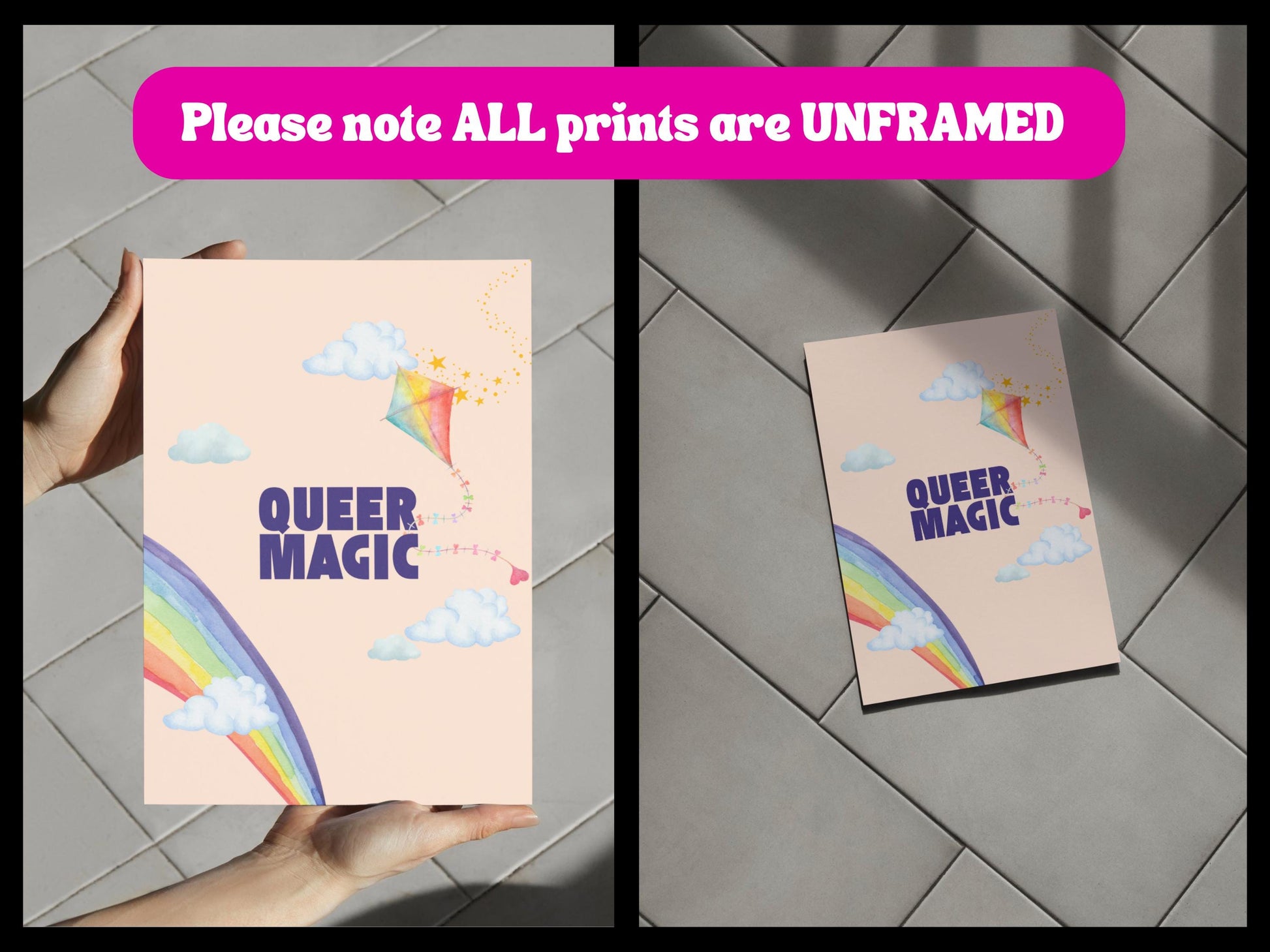 Kite of Dreams - Queer Magic Print | LGBTQ Uplifting Wall Art | Colourful Pride Artwork | Printed on Premium 200gsm Matte Paper (Unframed)