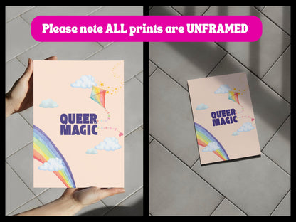 Kite of Dreams - Queer Magic Print | LGBTQ Uplifting Wall Art | Colourful Pride Artwork | Printed on Premium 200gsm Matte Paper (Unframed)