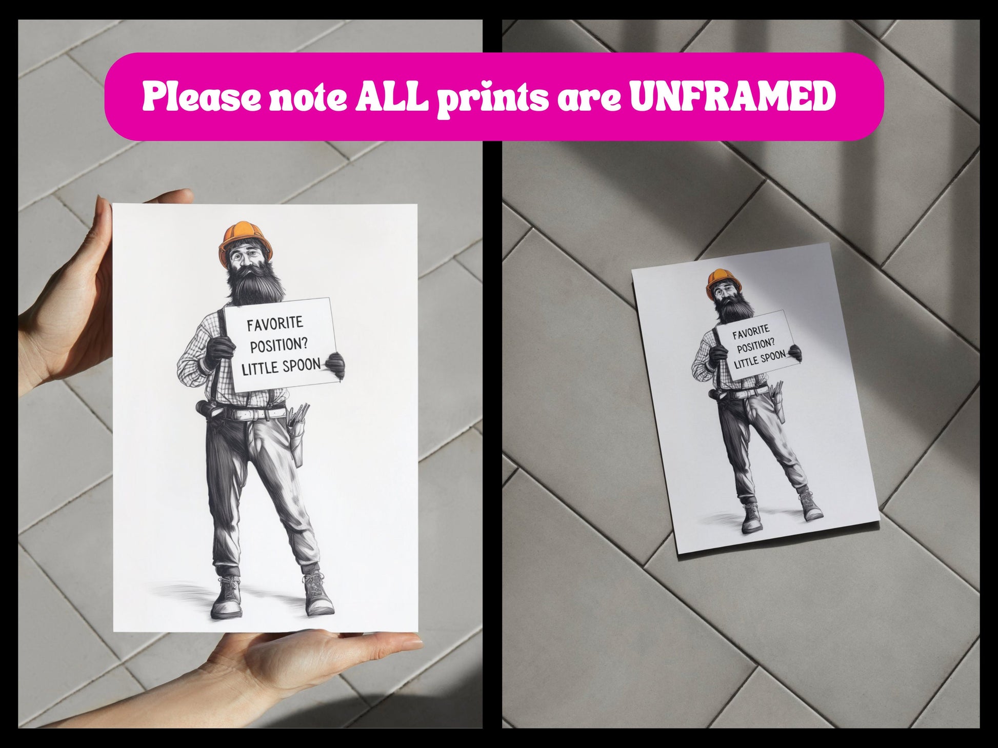Tough Enough to Be Little | Gay Lumberjack Print | Queer Pride Art Print | Premium 200gsm Matte Paper, Unframed