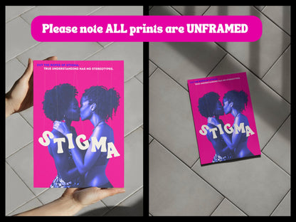 Love Beyond Stereotypes | Empowering Queer Art, LGBTQ+ Print, Lesbian Love Poster