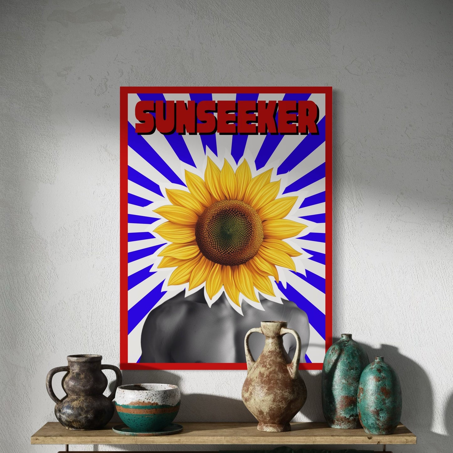 Sunseeker Art Print – Bright and Uplifting Sunflower Poster for Positive Vibes | Bold, Fun, and Cheerful Wall Art | Unframed | 200gsm Paper