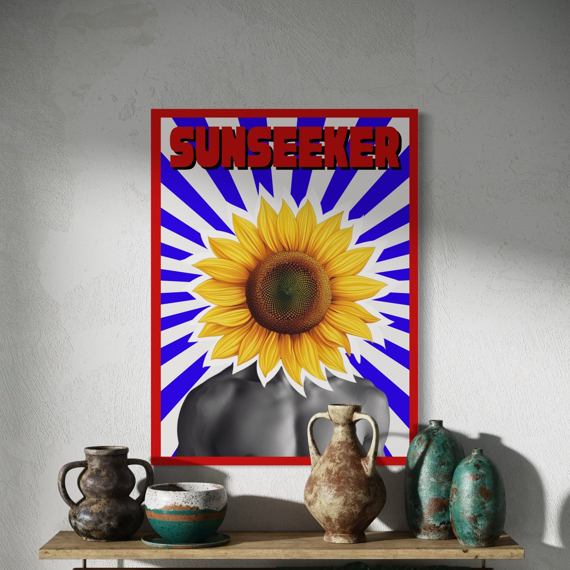 Sunseeker Art Print – Bright and Uplifting Sunflower Poster for Positive Vibes | Bold, Fun, and Cheerful Wall Art | Unframed | 200gsm Paper