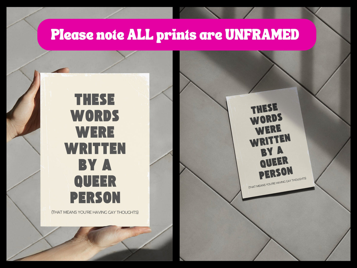 Welcome to a Queer World | Bold Queer Artist Print | LGBTQ+ Visibility | Thought-Provoking Home Decor | 200gsm Matte Paper | Unframed