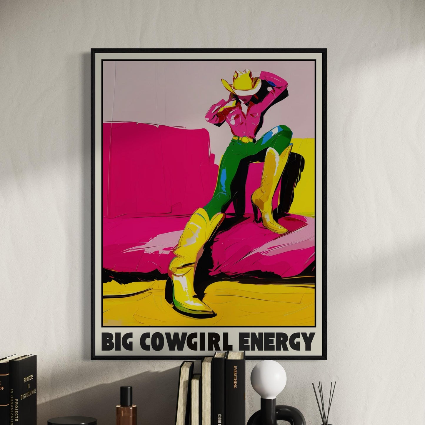 Big Cowgirl Energy Art Print | Bold Pop Art LGBTQ Pride Decor | Colourful Unframed Print on Premium Matte Paper | Statement Wall Art