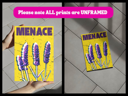 Bold Lavender Menace Art Print - LGBTQ+ Feminist History, Vibrant Poster Celebrating Power & Rebellion | Premium Matte Paper, Unframed