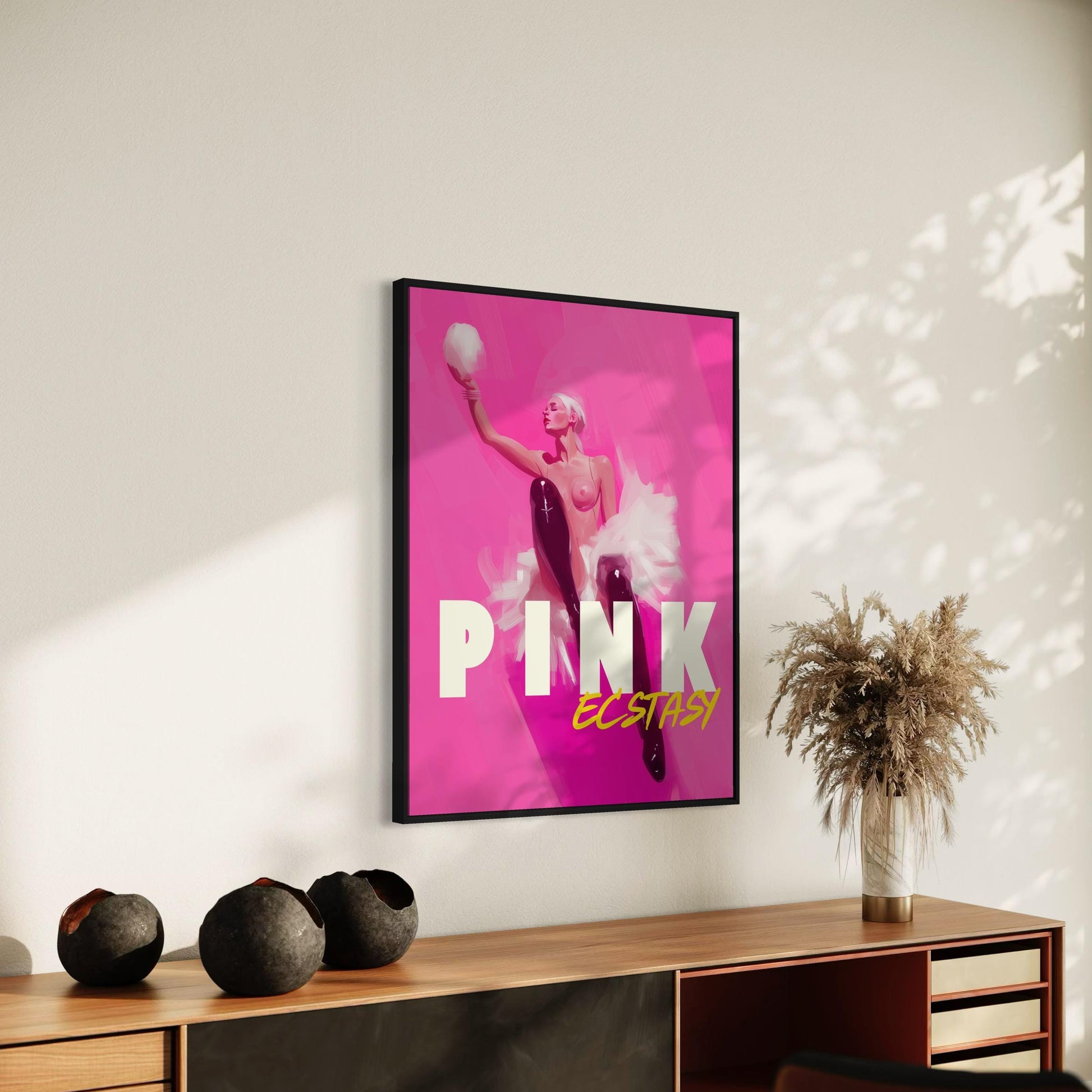 PINK Ecstasy Art Print - Bold LGBTQ Pop Art, Vibrant Pink Decor, Queer Wall Art, Sapphic Culture, 200gsm Matte Paper, Unframed