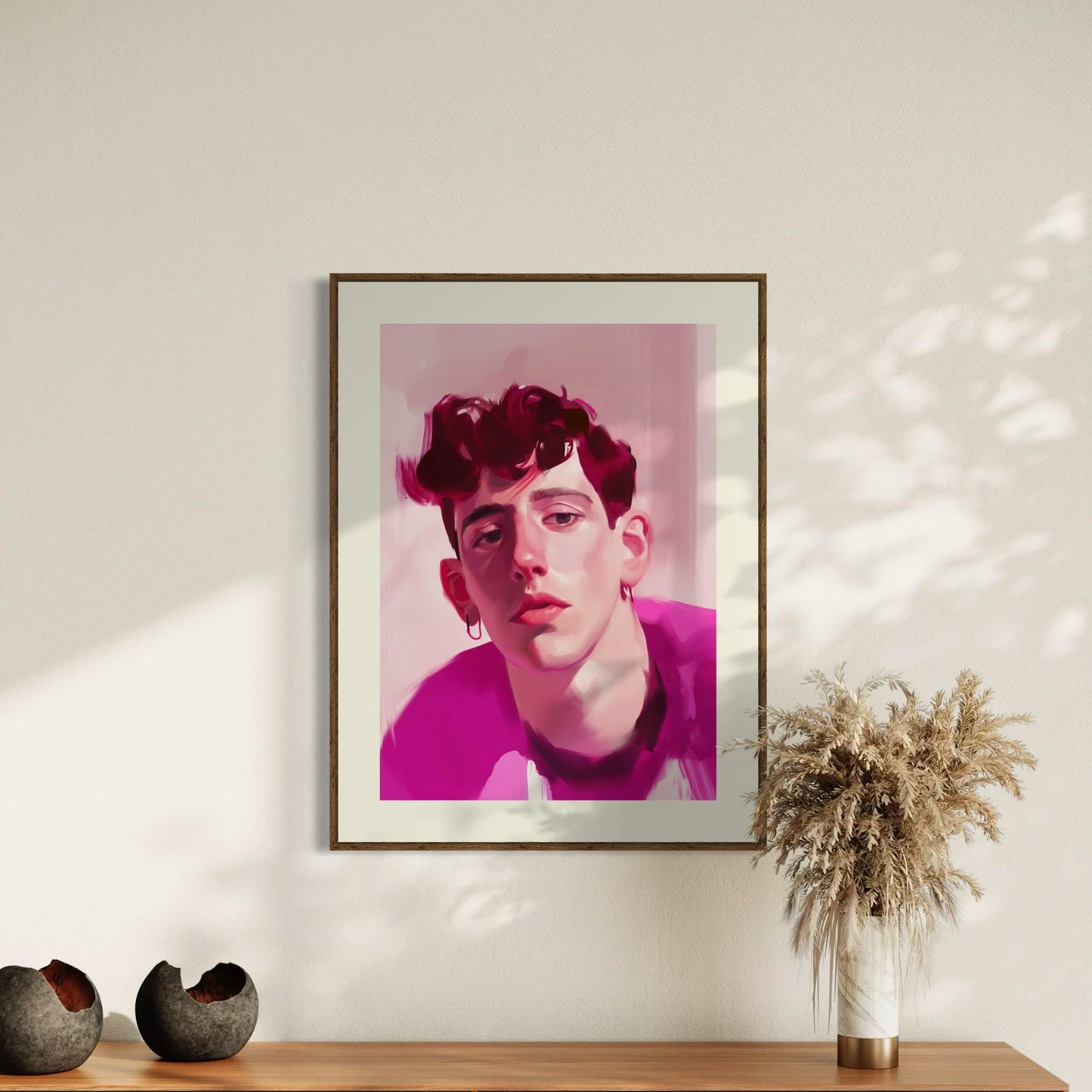 Pink Reflection Trans & Non-Binary Pride Art Print - LGBTQ Inclusive Wall Art, Gender Identity Celebration, 200gsm Matte Unframed Print