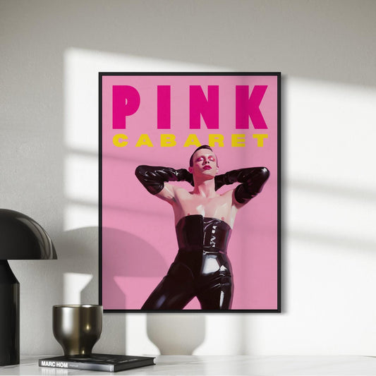 Pink Cabaret Artwork | Bold Queer Art Print Celebrating Leather & Pride | Unframed LGBTQ+ Poster for Modern Home Décor"