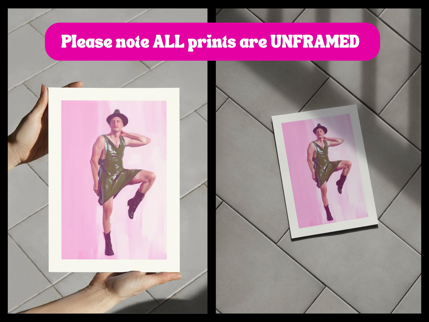HALLO Queer Art Print | Bold LGBTQ+ Artwork for Modern Spaces | Unframed Premium Matte Paper Decor | Celebrate Queer Identity & Style