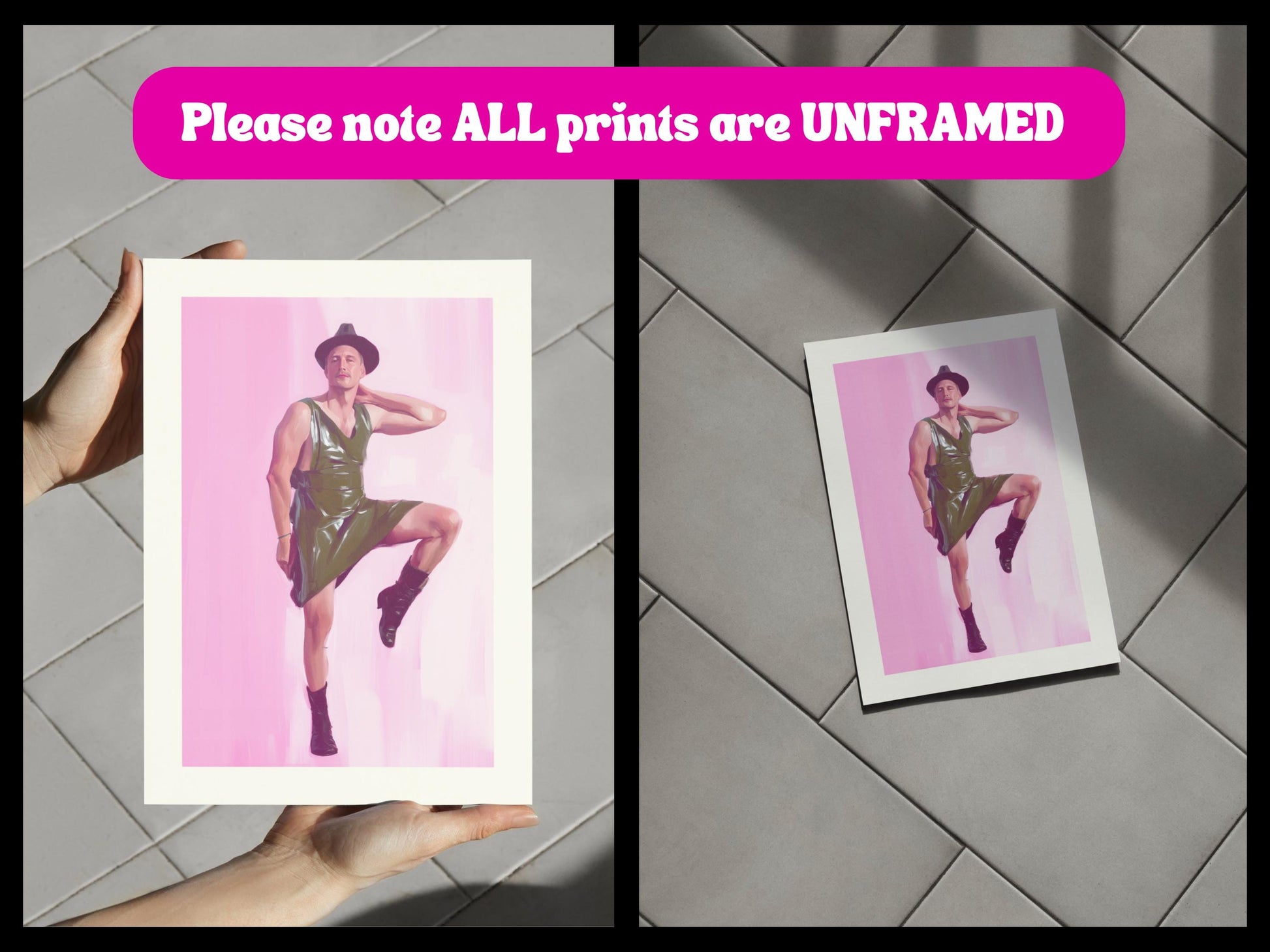 HALLO Queer Art Print | Bold LGBTQ+ Artwork for Modern Spaces | Unframed Premium Matte Paper Decor | Celebrate Queer Identity & Style