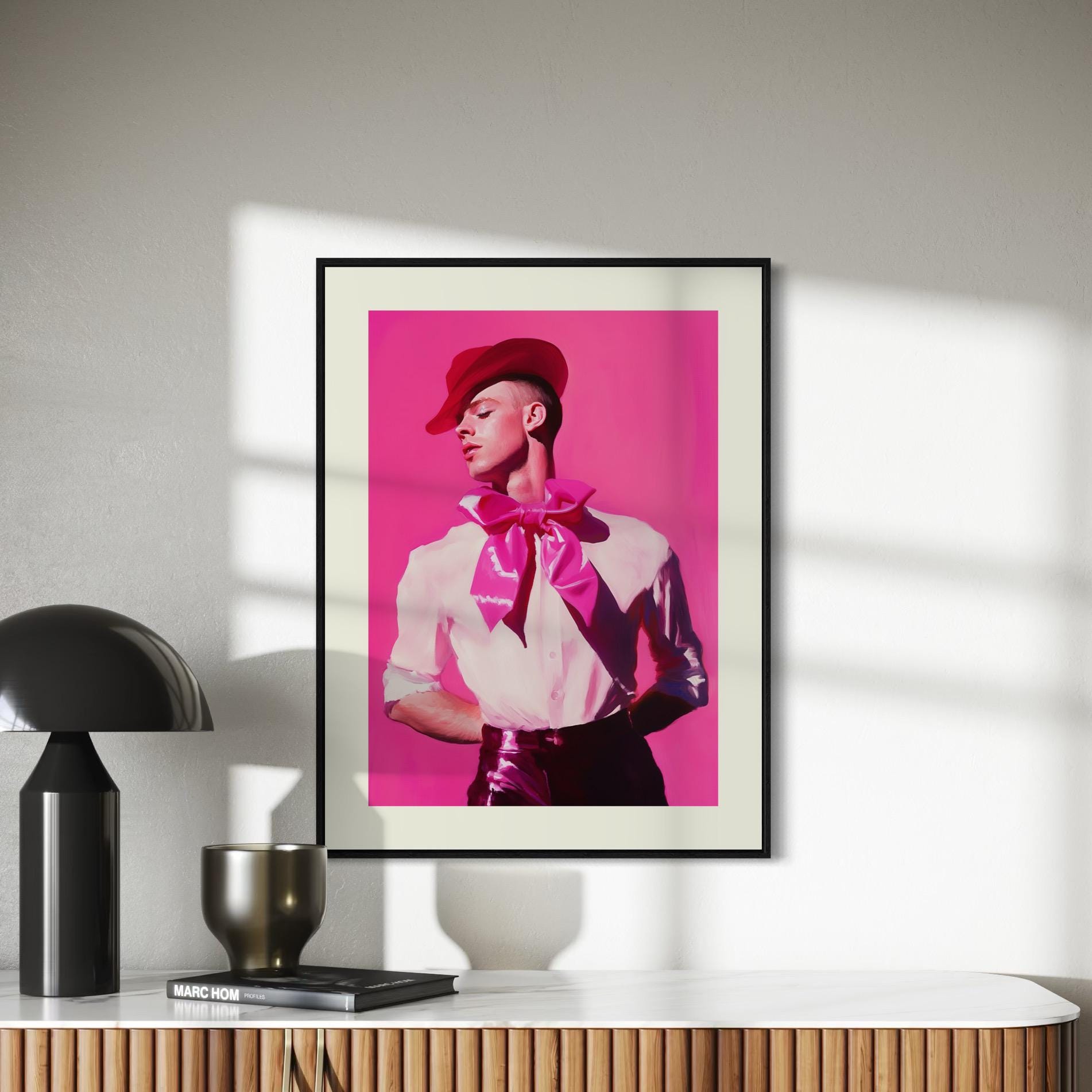 Ribbon and Resilience Queer Art Print | LGBTQ+ Empowerment Artwork | Premium Unframed Pink Decor for Pride and Self-Expression