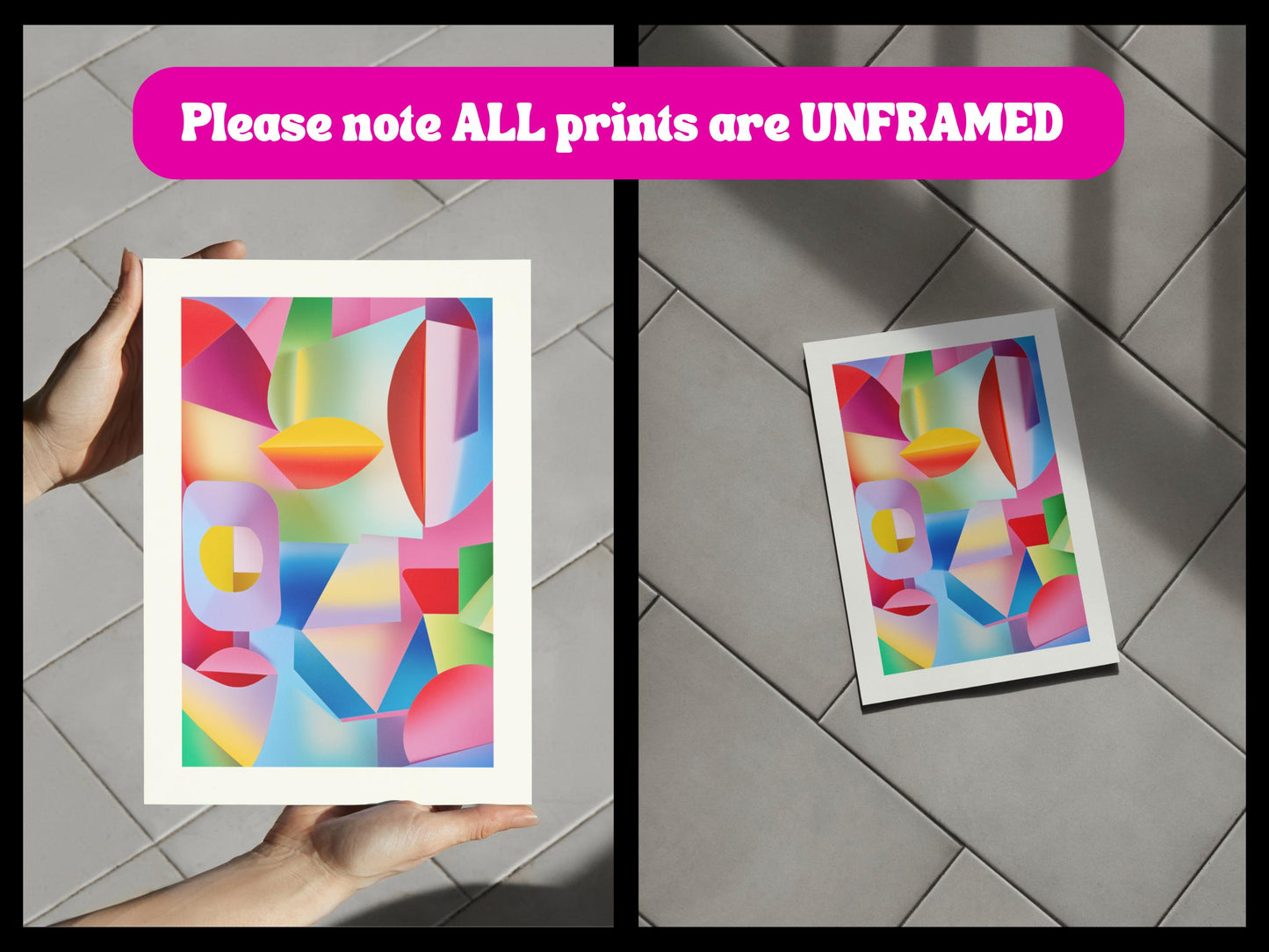 Queer Geometry Art Print | Bold Abstract Rainbow Shapes | Premium Matte Paper | Modern Unframed Wall Art | LGBTQ+ Pride Home Decor