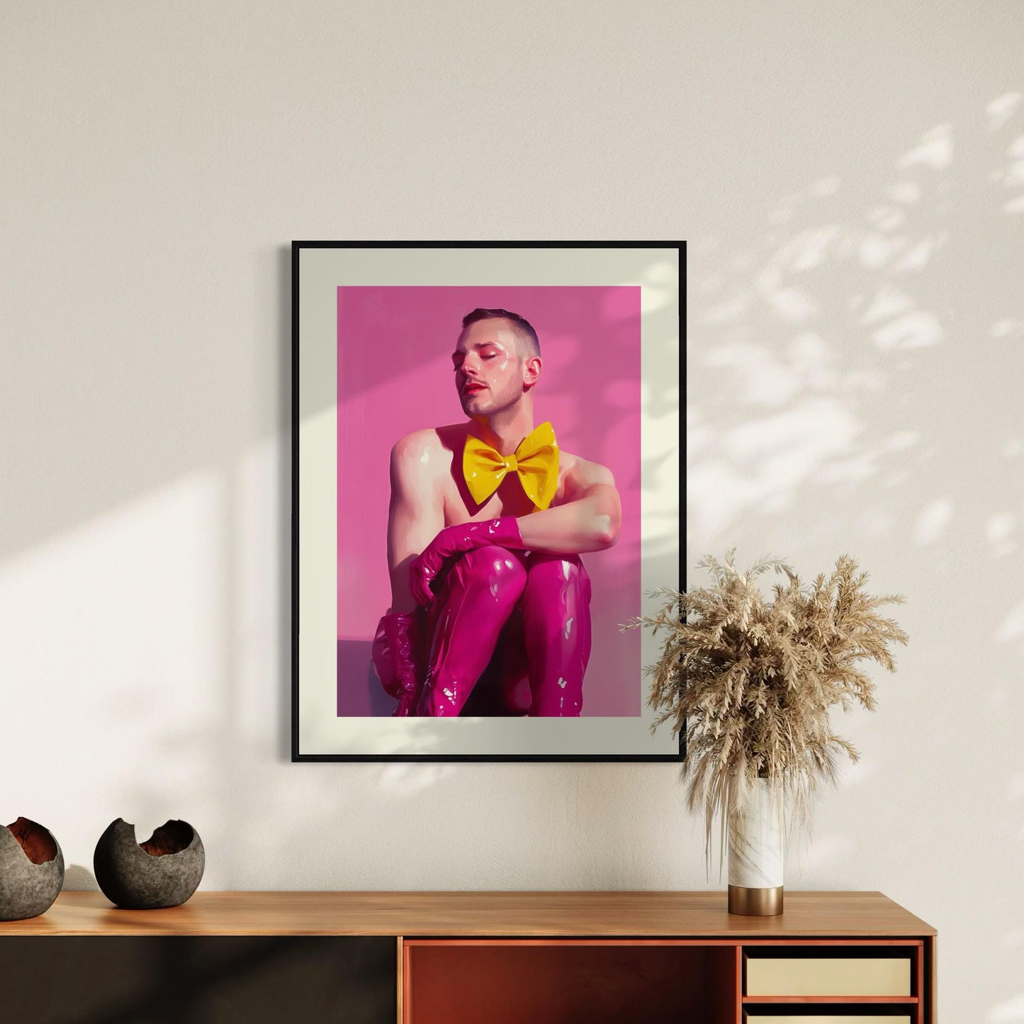 Golden Bow LGBTQ+ Art Print | Ribbon and Resilience Collection | Queer Empowerment Wall Art | Premium Unframed Pride Decor
