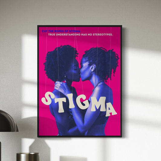 Love Beyond Stereotypes | Empowering Queer Art, LGBTQ+ Print, Lesbian Love Poster
