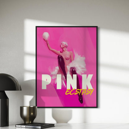 PINK Ecstasy Art Print - Bold LGBTQ Pop Art, Vibrant Pink Decor, Queer Wall Art, Sapphic Culture, 200gsm Matte Paper, Unframed