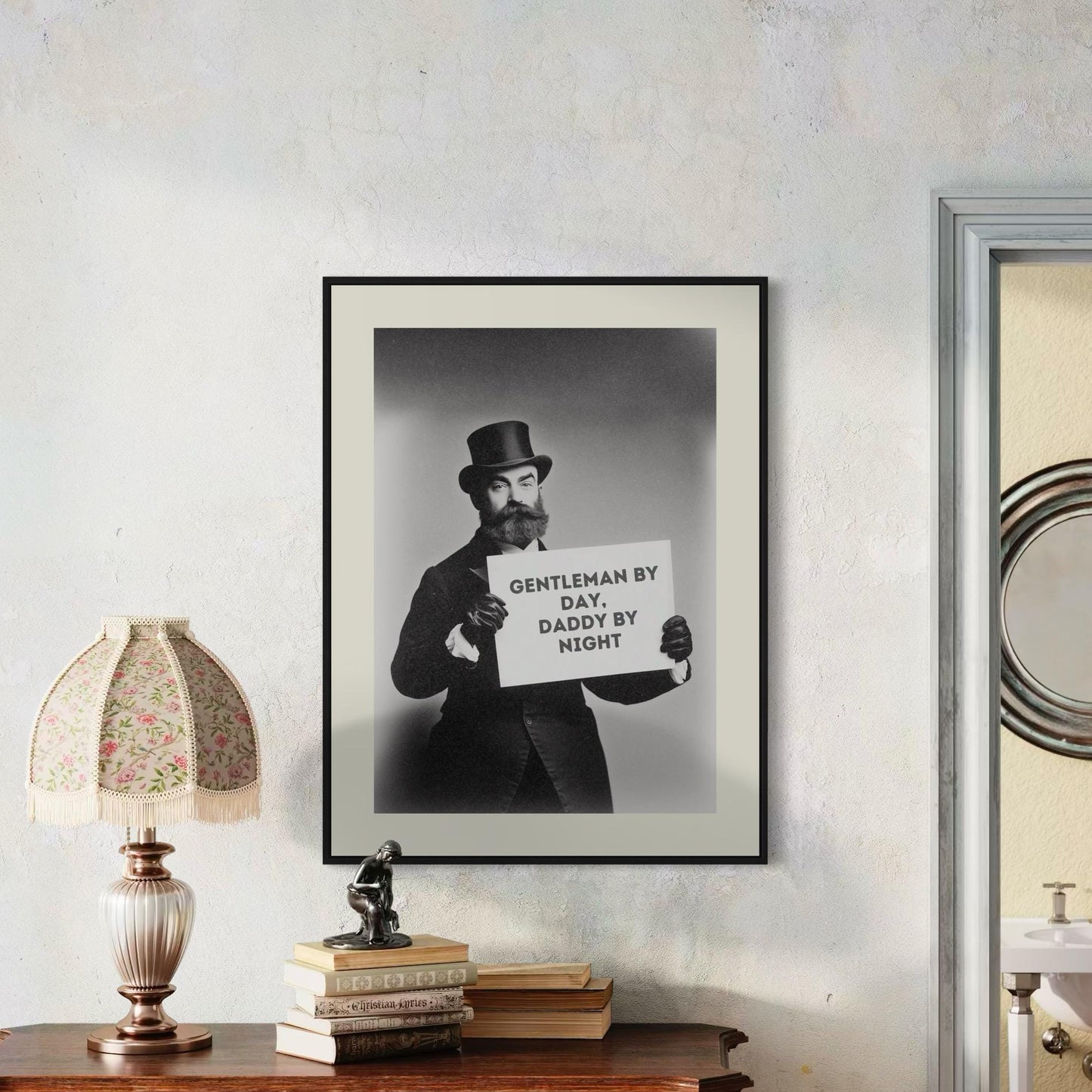 Funny Victorian Daddy Poster - Gentleman by Day, Daddy by Night - LGBTQ+ Wall Art