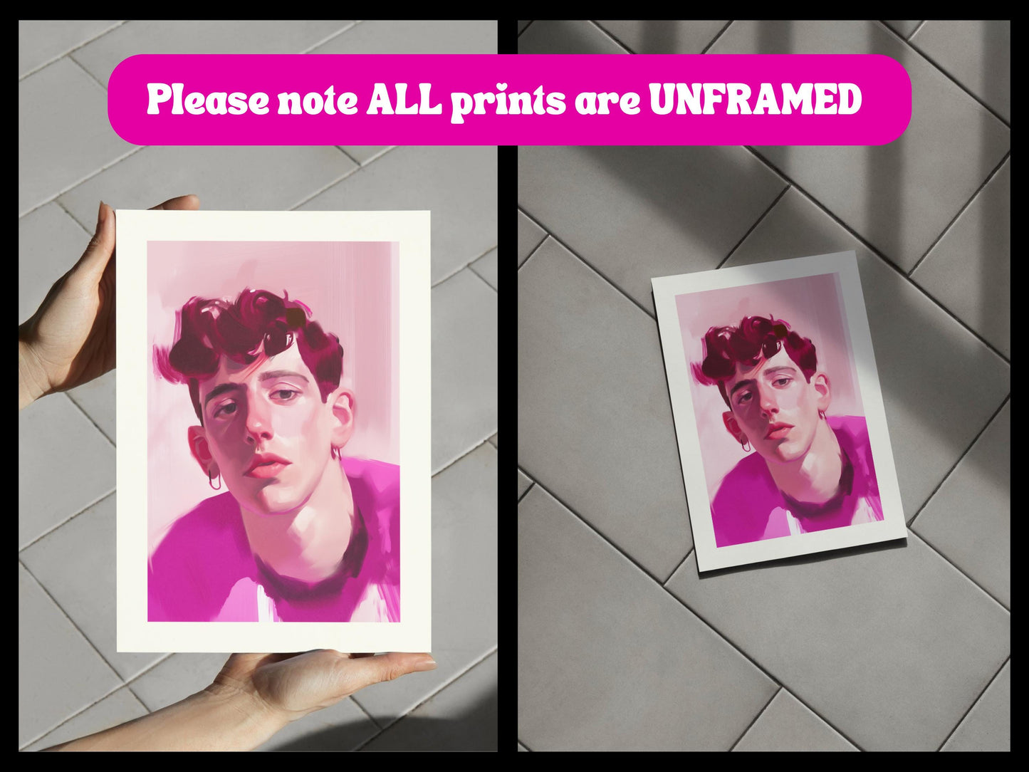 Pink Reflection Trans & Non-Binary Pride Art Print - LGBTQ Inclusive Wall Art, Gender Identity Celebration, 200gsm Matte Unframed Print