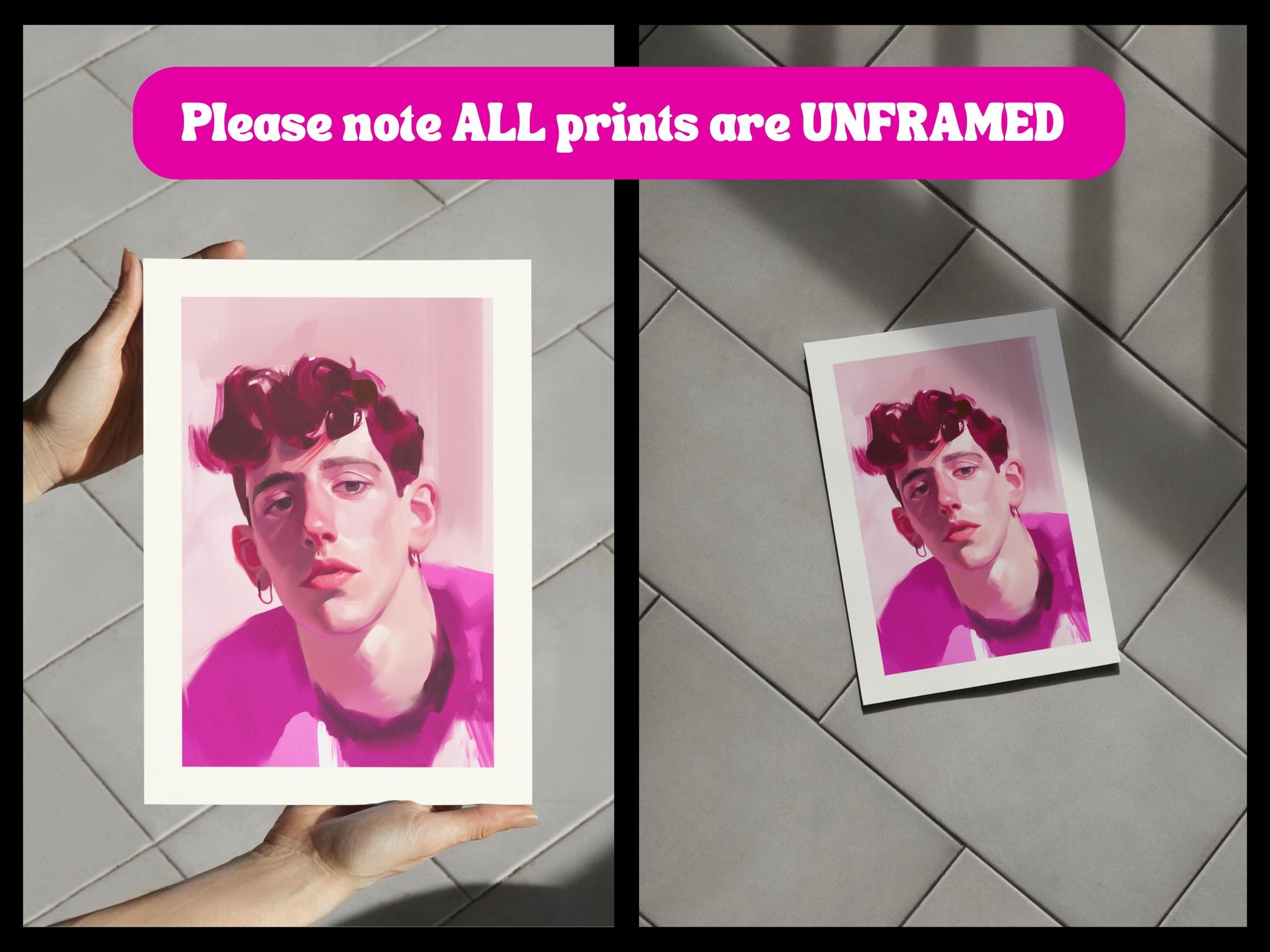 Pink Reflection Trans & Non-Binary Pride Art Print - LGBTQ Inclusive Wall Art, Gender Identity Celebration, 200gsm Matte Unframed Print