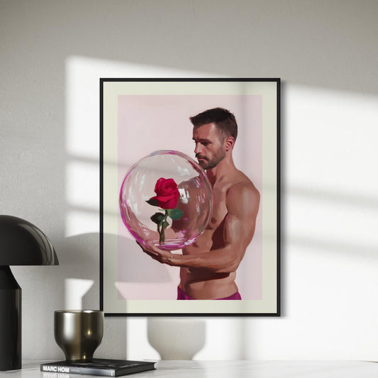 Rose Reverie Print – Queer Art Print of Strength and Love, Premium Unframed Wall Art for Queer Allies, Home Decor LGBTQ+ Gift Idea