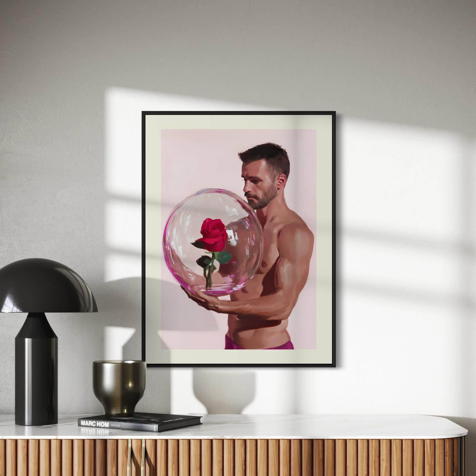 Rose Reverie Print – Queer Art Print of Strength and Love, Premium Unframed Wall Art for Queer Allies, Home Decor LGBTQ+ Gift Idea