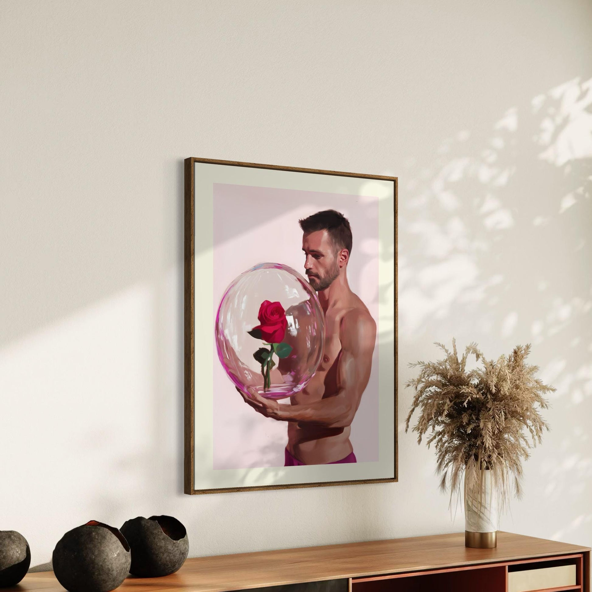 Rose Reverie Print – Queer Art Print of Strength and Love, Premium Unframed Wall Art for Queer Allies, Home Decor LGBTQ+ Gift Idea
