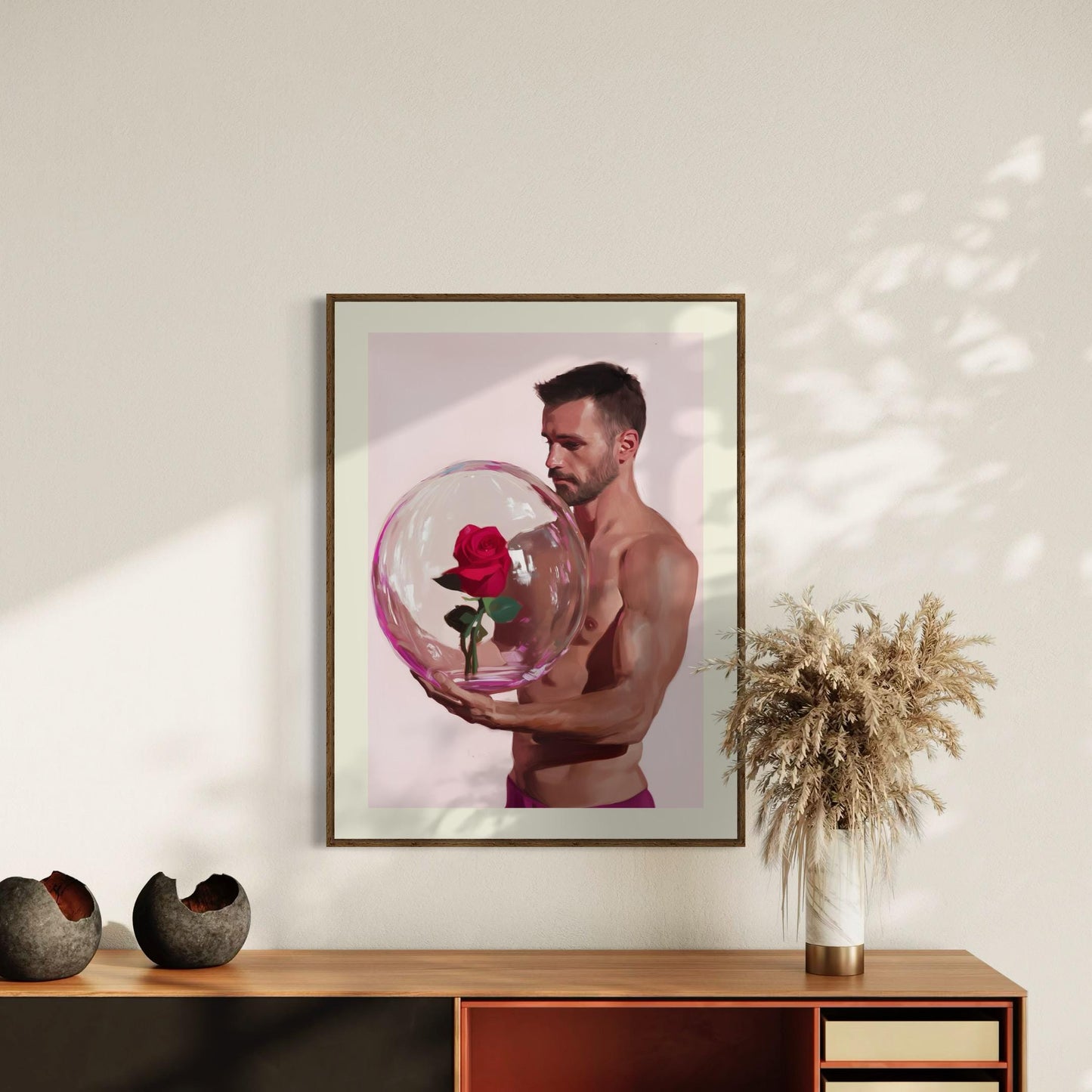 Rose Reverie Print – Queer Art Print of Strength and Love, Premium Unframed Wall Art for Queer Allies, Home Decor LGBTQ+ Gift Idea