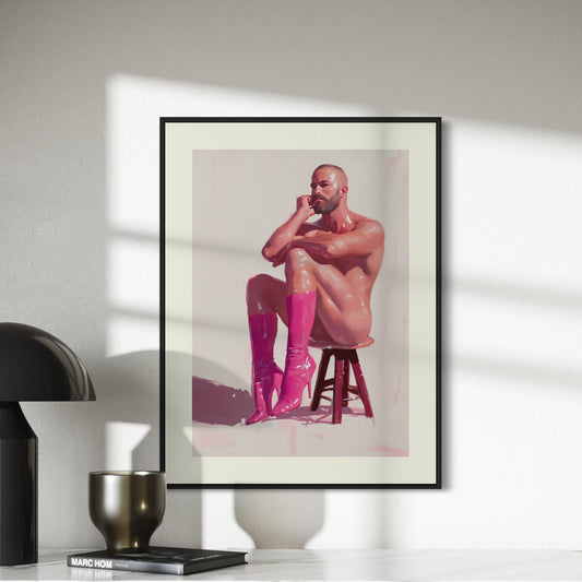 Pink Daydream LGBTQ+ Art Print - Bold Queer Statement Artwork on 200gsm Matte Paper - Pink Boots Resilience for Allies & Queer Pride