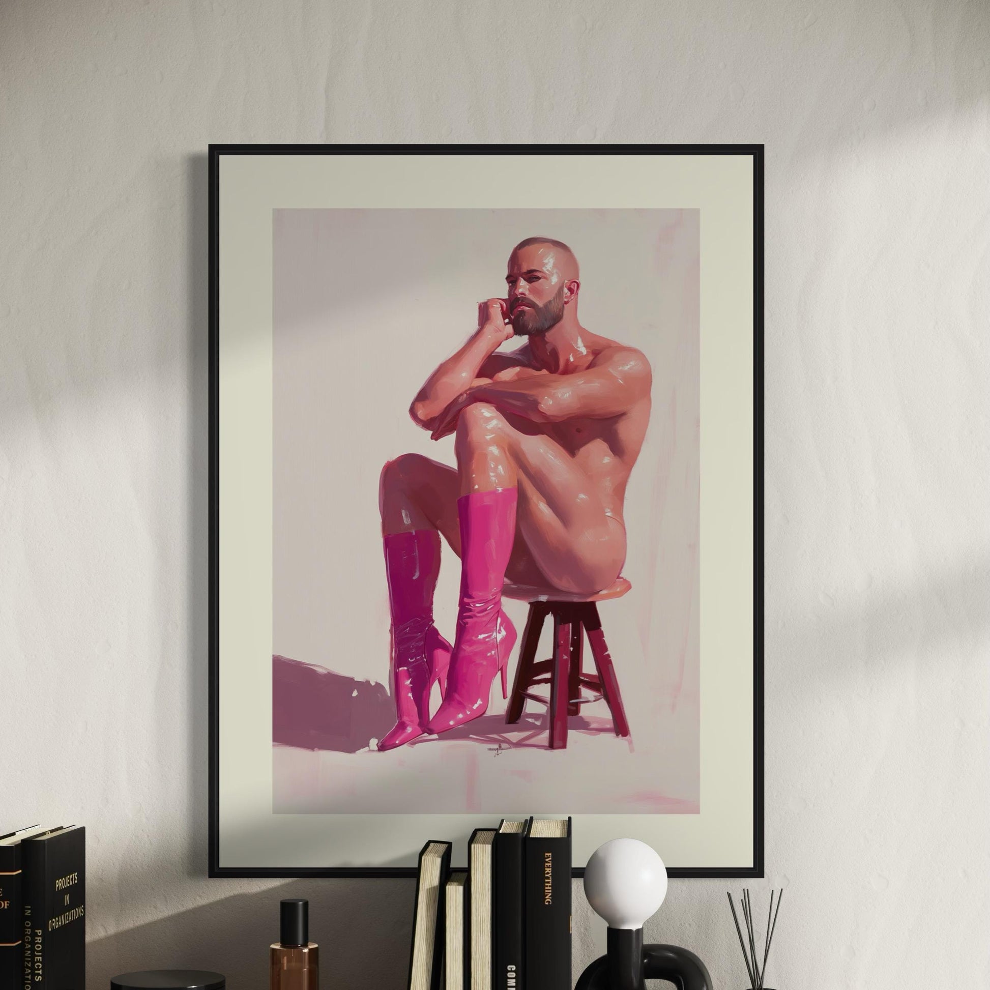 Pink Daydream LGBTQ+ Art Print - Bold Queer Statement Artwork on 200gsm Matte Paper - Pink Boots Resilience for Allies & Queer Pride