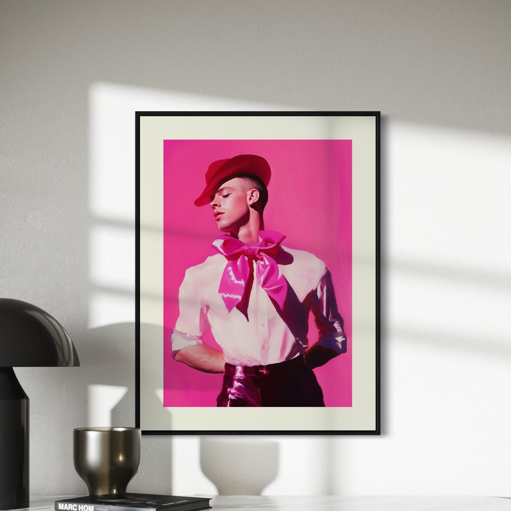 Ribbon and Resilience Queer Art Print | LGBTQ+ Empowerment Artwork | Premium Unframed Pink Decor for Pride and Self-Expression