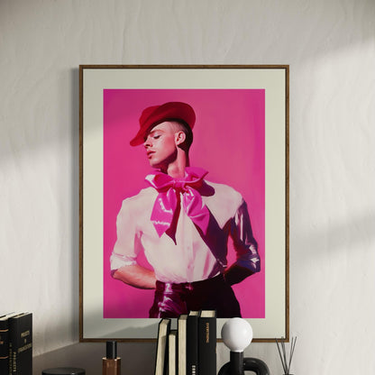 Ribbon and Resilience Queer Art Print | LGBTQ+ Empowerment Artwork | Premium Unframed Pink Decor for Pride and Self-Expression