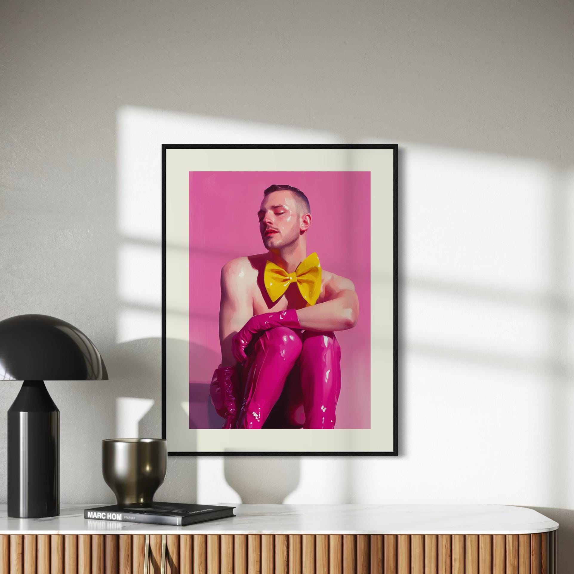 Golden Bow LGBTQ+ Art Print | Ribbon and Resilience Collection | Queer Empowerment Wall Art | Premium Unframed Pride Decor