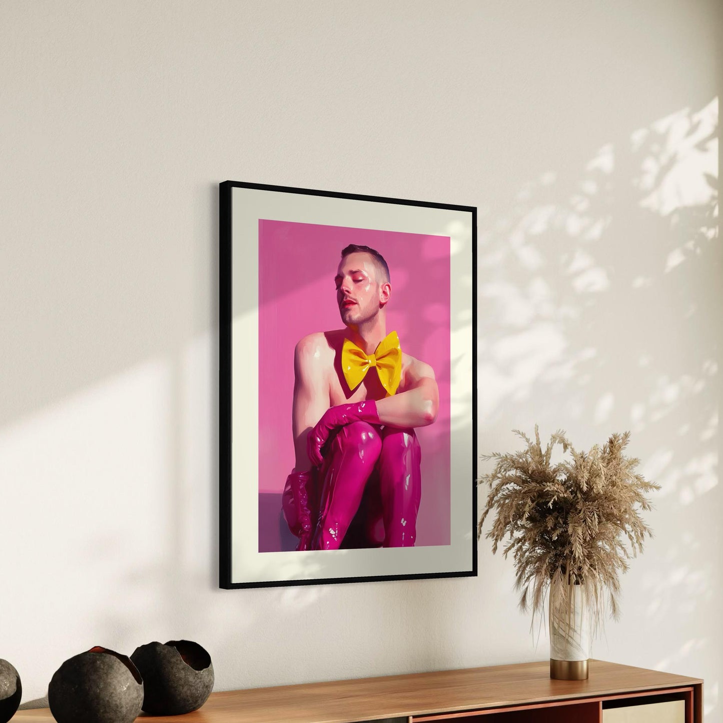 Golden Bow LGBTQ+ Art Print | Ribbon and Resilience Collection | Queer Empowerment Wall Art | Premium Unframed Pride Decor