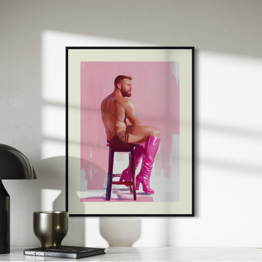 Pink Poise Art Print | Bold LGBTQ+ Poster | Queer Strength and Pride Wall Art | Premium Unframed Modern Print | Vibrant Decor for LGBTQIA+