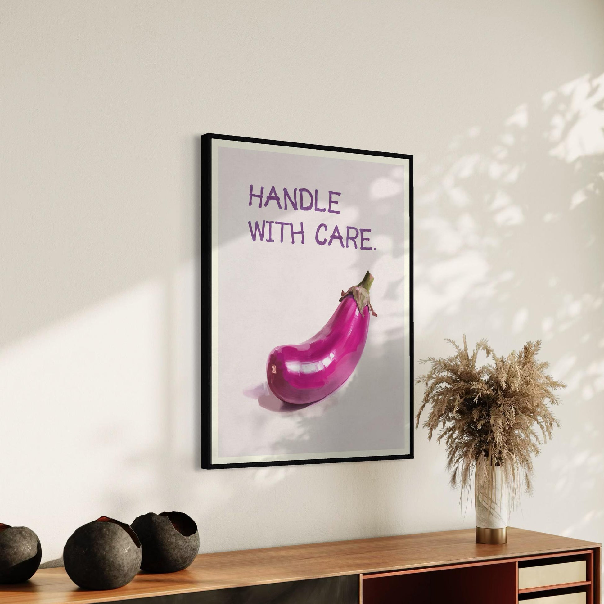 Handle with Care Art Print - Bold, Cheeky LGBTQ+ Wall Decor - Perfect for Queer Spaces - Printed on Premium Matte Paper