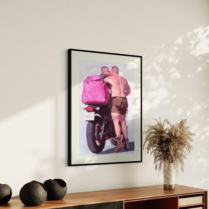Proud Biker Couple Art Print - LGBTQ+ Love