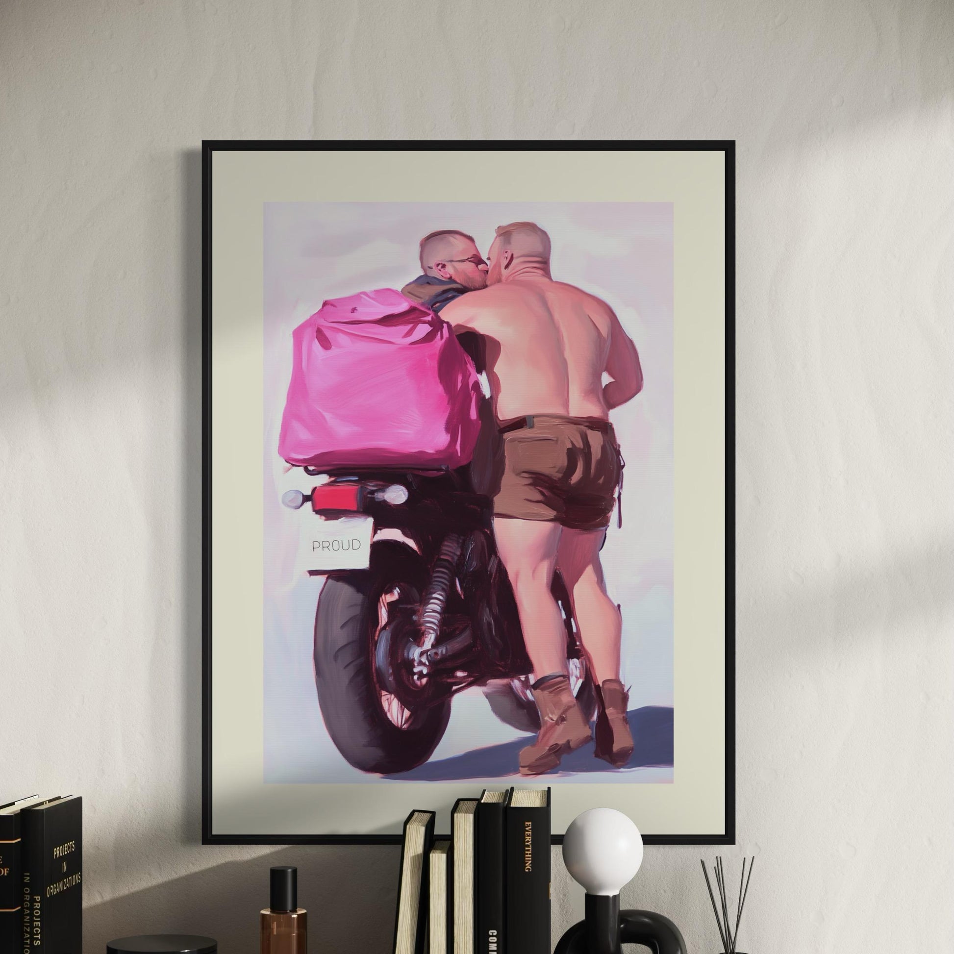 Proud Biker Couple Art Print - LGBTQ+ Love