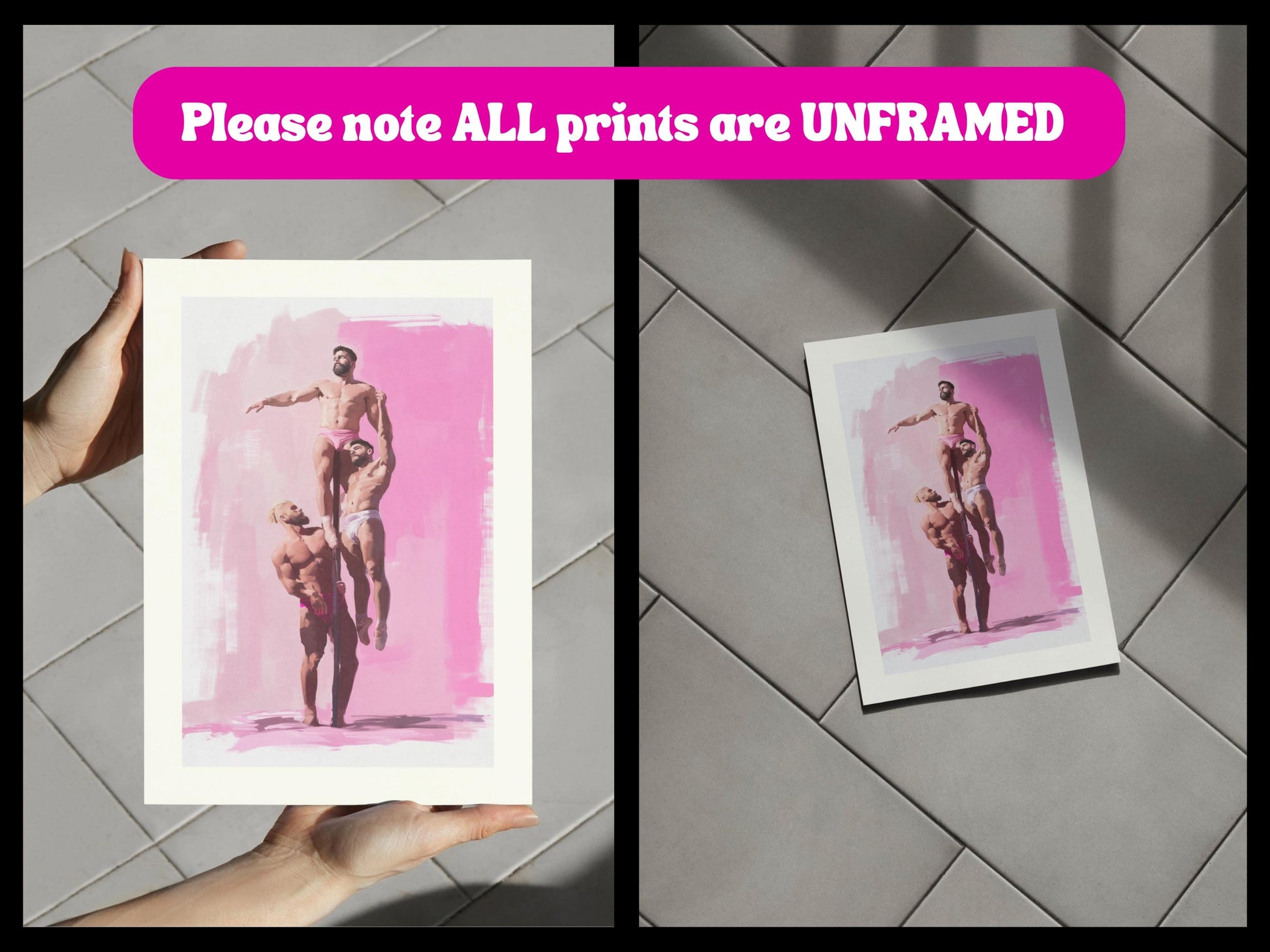 Pillars of Pride Queer Art Print | Minimalist LGBTQ+ Wall Art | Premium Pink-Themed Home Decor for Bold & Inclusive Spaces