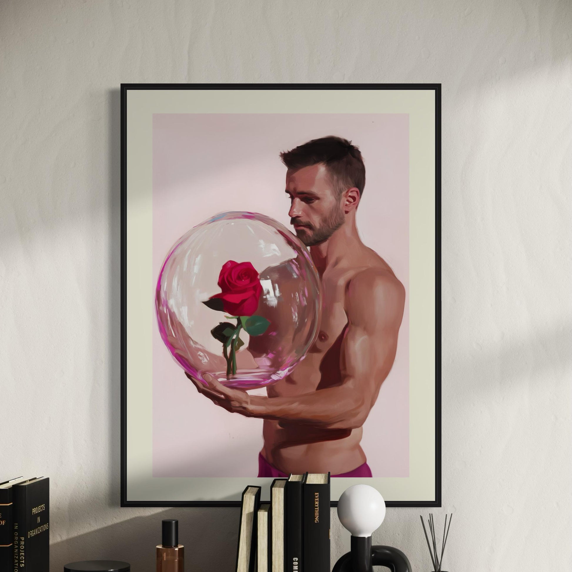 Rose Reverie Print – Queer Art Print of Strength and Love, Premium Unframed Wall Art for Queer Allies, Home Decor LGBTQ+ Gift Idea