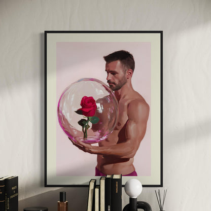 Rose Reverie Print – Queer Art Print of Strength and Love, Premium Unframed Wall Art for Queer Allies, Home Decor LGBTQ+ Gift Idea