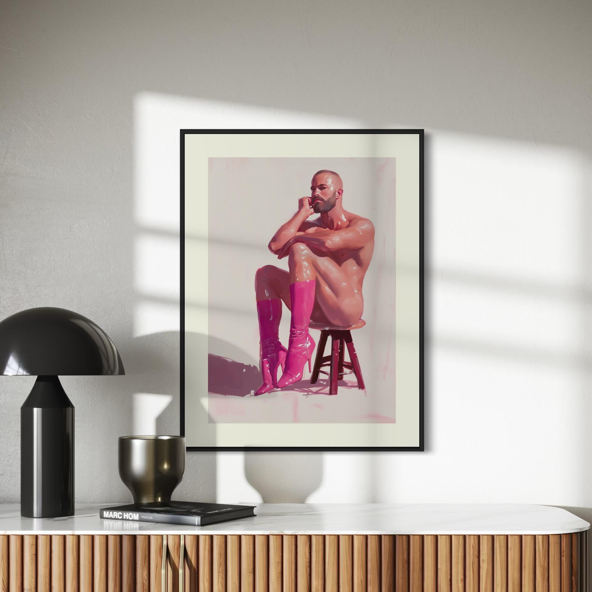 Pink Daydream LGBTQ+ Art Print - Bold Queer Statement Artwork on 200gsm Matte Paper - Pink Boots Resilience for Allies & Queer Pride